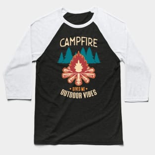 Campfire Outdoor Vibes Camping Hikers Baseball T-Shirt